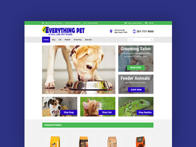 Pet Store Website animals cats design dog ecommerce food layout pet shop shopify store website