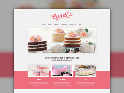 Cyndi's Baked Goods baker bakery baking cakes confectionery cupcakes design layout made with invision website