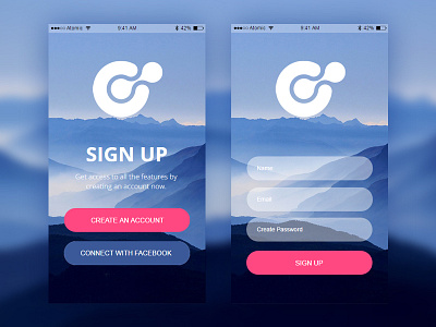 Daily UI Challange #001 Sign Up atomic cta daily form login mobile mountain signup ui