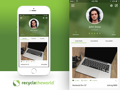 User Profile Concept 006 app daily dailyui green profile recycle sell ui user website