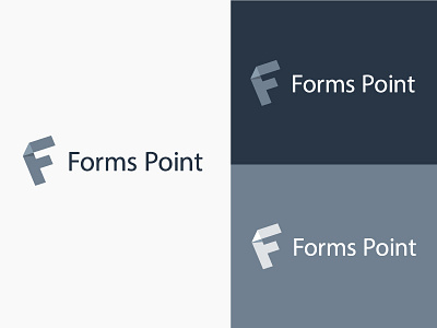 Forms Point Logo blue brand branding f forms gray grey logo paper software