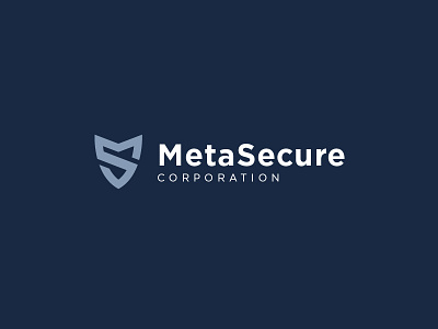 Meta Secure Logo blue company corporate corporation grey logo secure security shield software