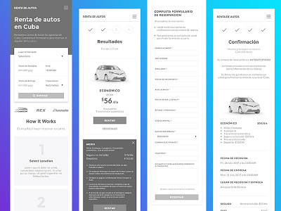 High Fidelity Mobile Wireframes car design hifi layout mobile rental responsive web website wireframe