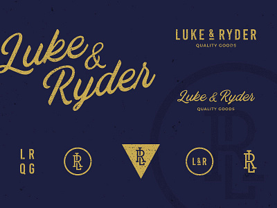 Luke and Ryder Logos blue branding design ecommerce gold identity logo