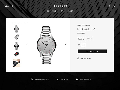 Luxury Watch Page black design ecommerce luxury page product shop watch web website