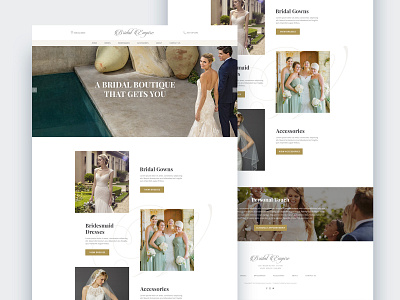 Bridal Empire Website design hero landing layout page ui web website