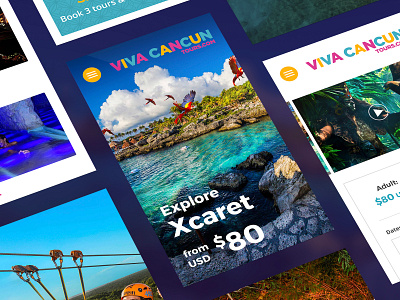 Viva Cancun Mobile design hero landing layout mobile page responsive travel ui vacation web website