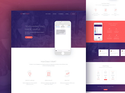 Text Reach design hero home landing layout marketing mobile page re design text ui web webdesign website