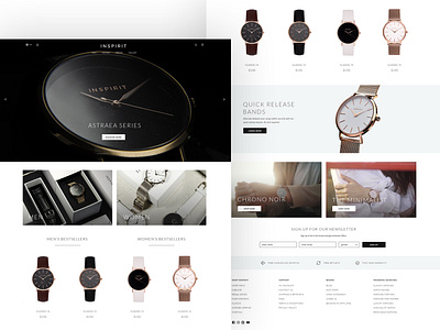 Inspirit Collections Website custom ecommence hero luxury magento mobile responsive shop watches web webdesign website