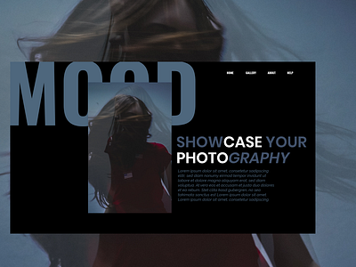 Web landing page for photography.