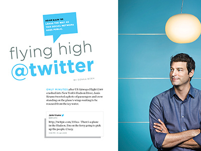 Twitter Feature, Miamian, Fall 2013 editorial feature magazine opening spread
