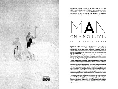 Man on a Mountain editorial feature magazine opener