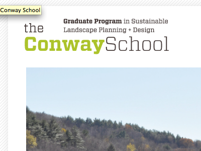 the Conway School design landscape planning sustainable website wordmark