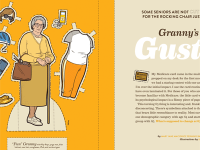 Granny's got Gusto feature magazine new 65 opener paper doll