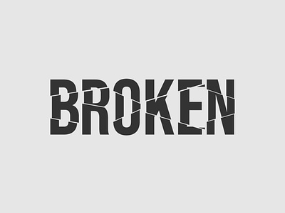 Broken Logo branding broken logo illustrator logo minimalist typography vector wordmark logo