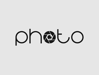 Photo Logo branding camera logo illustrator logo minimalist photo logo photography typography vector