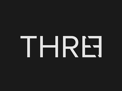 Three Logo branding design digit logo illustrator logo minimalist three logo typography vector