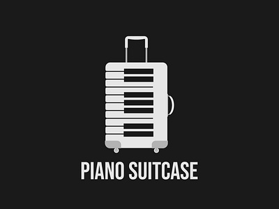 Piano Suitcase branding design illustrator logo minimalist piano piano logo suitcase logo typography vector
