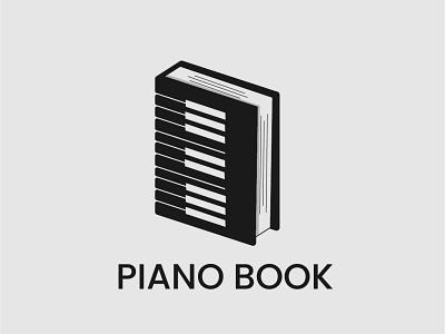 Piano Book book book logo branding design illustrator logo minimalist piano piano logo typography vector