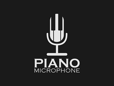 Piano Microphone branding design illustrator logo microphone minimalist piano logo typography vector voice logo