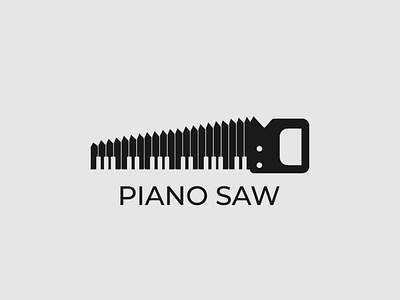 Piano Saw branding design illustrator logo minimalist piano logo saw blade tool logo typography vector