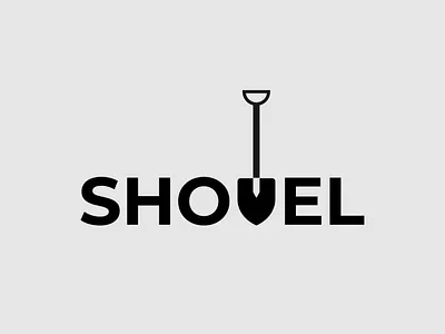 Shovel Logo branding construction logo design illustrator logo logo design minimalist shovel typography vector