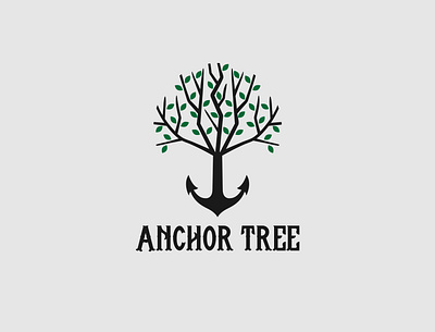 Anchor Tree logo concept anchor logo brand designer branding design illustrator logo logo designer minimalist tree logo typography vector wordmark logo