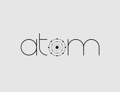 Atom Logo Concept atom logo brand designer branding design logo logo designer logo designing minimalist science logo typography wordmark logo