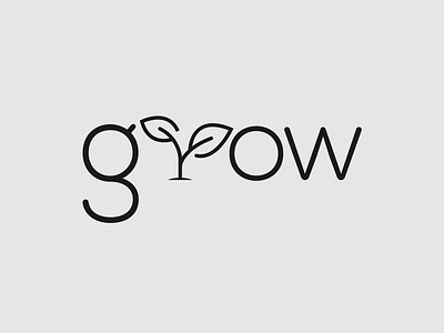 Grow Logo Concept green logo grow logo leaf logo logo logo design logo designer minimalist logo wordmark logo