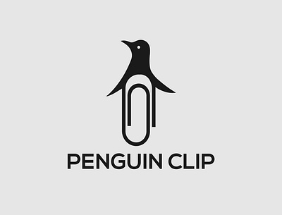 Penguin Clip Logo Concept brand designer branding clip logo design illustration illustrator logo logo designer minimalist penguin logo typography vector wordmark logo