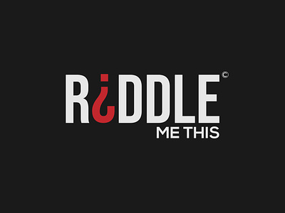 Riddle Logo Concept branding design illustrator logo minimalist typography vector