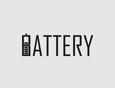 Battery Logo Concept battery battery logo brand designer branding design illustrator logo logo designer minimalist typography vector wordmark wordmark logo