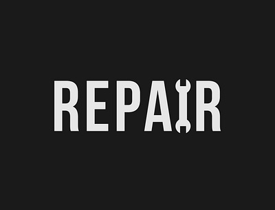 Repair Logo Concept brand designer branding design illustrator logo logo identity minimalist repair typography vector wordmark