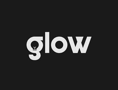 Glow Logo Concept branding bulb design energy illustrator light logo logo designer minimalist typography vector wordmark