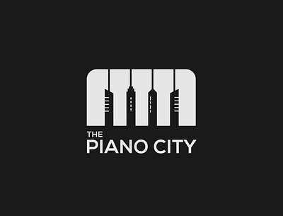The Piano Logo Concept brand designer branding city design illustrator logo logo design minimalist piano typography vector