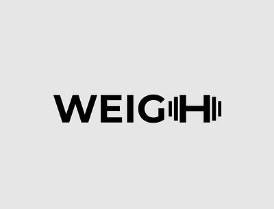 Weigh Logo Concept brand identity branding design gym illustrator logo logo design minimalist typography vector weight wordmark