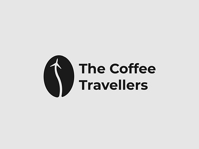 The Coffee Travellers Logo Concept branding coffee design illustrator logo minimalist plane travel typography vector