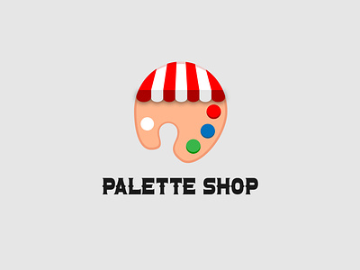 Palette shop Logo Concept branding design illustrator logo logo design minimalist palette shop typography vector