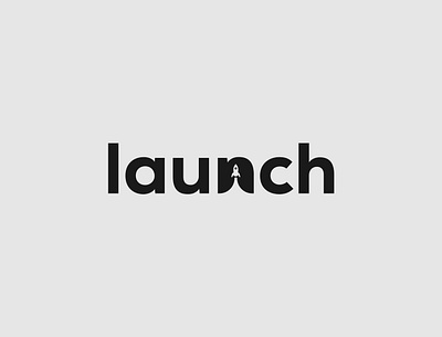 Launch Logo Concept brand identity branding design illustrator logo logo design minimalist rocket space typography vector wordmark