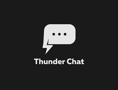 Thunder chat logo concept brand identity branding chat design illustrator logo logo design minimalist thunder typography vector