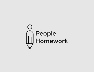 People Homework Logo Concept brand identity branding design education illustrator logo logo designer minimalist people school typography vector wordmark