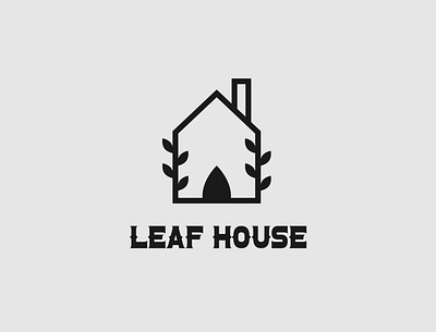 Leaf house logo concept brand identity branding design home house illustrator leaf logo logo design minimalist nature typography vector