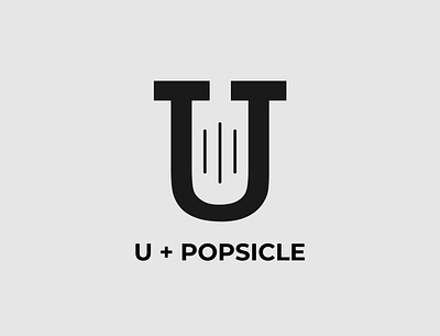 U Popsicle logo concept brand identity branding design illustration illustrator logo logo design minimalist popsicle typography vector