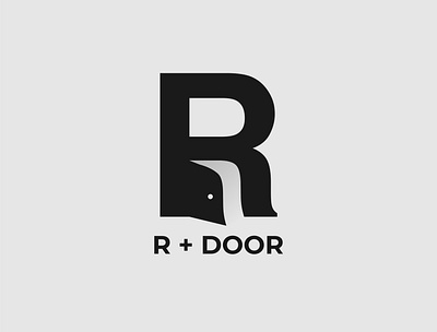 R door logo concept brand identity branding design door illustrator letter r logo logo design minimalist r typography vector wordmark