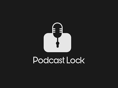 Podcast lock logo concept brand designer branding design illustrator lock logo logo design minimalist podcast typography vector
