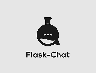 Flask chat logo brand identity branding chat design flask illustrator logo logo design minimalist talk typography vector