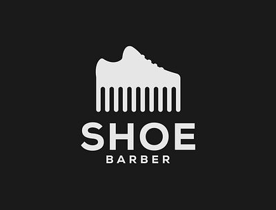 Shoe Barber Logo barber branding design illustrator logo logo designer minimalist shoe typography vector wordmark