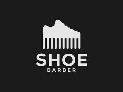 Shoe Barber Logo barber branding design illustrator logo logo designer minimalist shoe typography vector wordmark