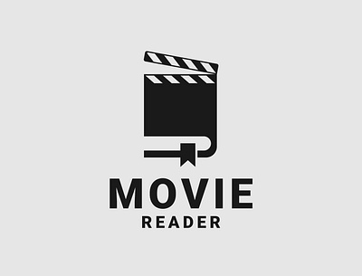 Movie reader logo book brand identity branding design illustrator logo logo design minimalist movie reader typography vector