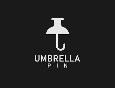 Umbrella Pin Logo concept brand identity branding design illustrator logo logo design minimalist pin typography umbrella vector